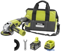 Угловая шлифмашина Ryobi R18AG-140S 5133003876 (с 1-им АКБ, сумка) - фото