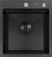 Кухонная мойка ARFEKA ECO AR 450*500 BLACK PVD NANO DECOR MILLET GRAINS - фото