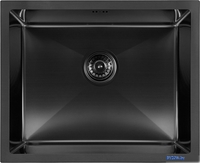 Кухонная мойка ARFEKA ECO AR 550*450 BLACK PVD NANO DECOR MILLET GRAINS - фото