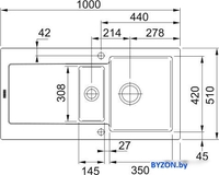 Кухонная мойка Franke Maris MRK 651-100 124.0442.554 (матовый антрацит) - фото2