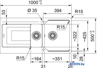 Кухонная мойка Franke Urban UBG 651-100 114.0687.305 (матовый черный) - фото2