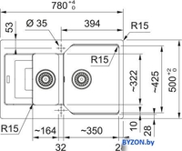 Кухонная мойка Franke Urban UBG 651-78 114.0687.298 (матовый черный) - фото2