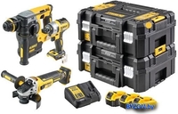 DeWalt DCK305P3T (перфоратор, винтоверт, болгарка, 3 АКБ, кейс) - фото