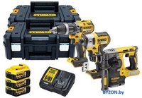 DeWalt DCK368P3T (шуруповерт, винтоверт, перфоратор, 3 АКБ, кейс) - фото