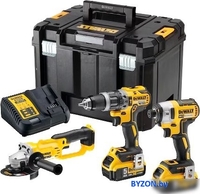 DeWalt DCK383P2T (шуруповерт. винтоверт, болгарка, 2 АКБ, кейс) - фото