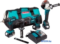 Makita DLX3078TX1 (шуруповерт, болгарка, перфоратор, 3 АКБ, сумка) - фото