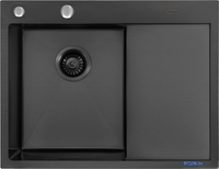 Кухонная мойка ARFEKA ECO AR 650*500 L BLACK PVD NANO - фото2