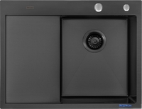 Кухонная мойка ARFEKA ECO AR 650*500 R BLACK PVD NANO - фото2
