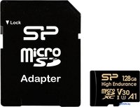Карта памяти Silicon-Power Golden Series High Endurance microSDXC SP128GBSTXDV3V1HSP 128GB (с адаптером) - фото