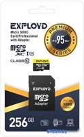Карта памяти Exployd Premium Series microSDXC 256GB EX256GCSDXC10UHS-1-ELU3 (с адаптером) - фото