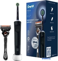 Электрическая зубная щетка Oral-B Vitality Pro X Clean с бритвой Gillette Fusion 5 (черный) - фото