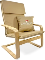 Интерьерное кресло Calviano Soft 1 (светло-бежевый PU) - фото