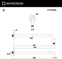 Держатель верхнего душа Whitecross Y1310GL (золото) - фото2