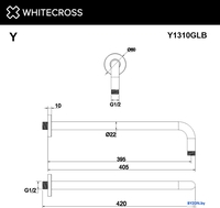 Держатель верхнего душа Whitecross Y1310GLB (брашированное золото) - фото2