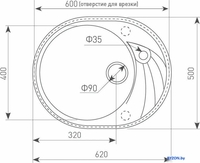 Кухонная мойка Ecoshtein Kreis OV 620 (черный) - фото2