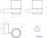 Стакан для зубной щетки и пасты Cezares STYLUS-TUMS-01 (хром) - фото2