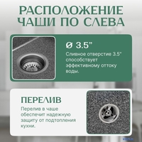 Кухонная мойка Saniteco Fama (графит) - фото2