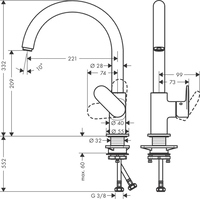 Смеситель Hansgrohe Vernis Blend M35 260 71870670 - фото2
