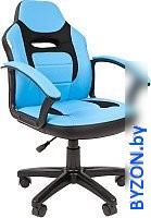 Игровое (геймерское) кресло CHAIRMAN Kids 110 (экопремиум, черный/голубой) - фото