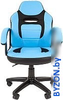 Игровое (геймерское) кресло CHAIRMAN Kids 110 (экопремиум, черный/голубой) - фото2