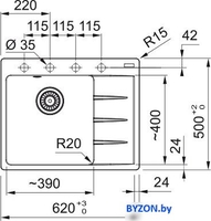Кухонная мойка Franke Centro CNG 611-62 TL 114.0633.131 (матовый черный) - фото2