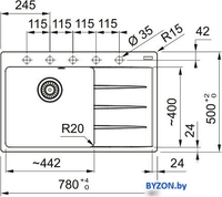 Кухонная мойка Franke Centro CNG 611-78 TL 114.0633.144 (белый) - фото2