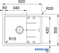 Кухонная мойка Franke Basis BFG 611-62 114.0676.305 (матовый черный) - фото2