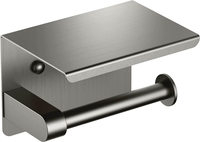 Держатель для туалетной бумаги Aquatek Европа AQ4939BGM (с полкой, черный хром) - фото