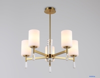 Подвесная люстра Ambrella LH56261/5 BS/FR (латунь/белый матовый) - фото2