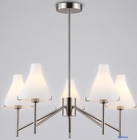 Подвесная люстра Ambrella LH57123/5 SN/FR (никель/белый матовый) - фото