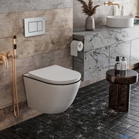 Унитаз подвесной Roxen Antares Black в комплекте с инсталляцией StounFix Dual Fresh 6 в 1 968427 (кнопка: сатин) - фото2