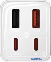 Сетевое зарядное Baseus GaN6 Pro Fast Charger 2C + 2U 100W P10162705212-00 (белый) - фото2