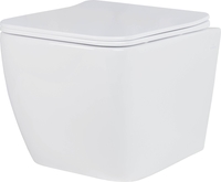 Унитаз подвесной Roxen Cube в комплекте с инсталляцией Asten Readle Zentralmodul AR0601-135B с черной матовой кнопкой - фото2