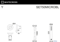 Душевой гарнитур Whitecross SET50MICROBL (черный матовый) - фото2