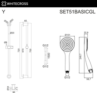 Душевой гарнитур Whitecross SET51BASICGL (золото) - фото2