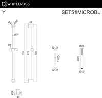 Душевой гарнитур Whitecross SET51MICROBL (черный матовый) - фото2