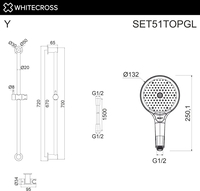Душевой гарнитур Whitecross SET51TOPGL (золото) - фото2