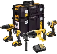 DeWalt DCK440L3T (винтоверт, перфоратор, шуруповерт, фонарь, 3 АКБ, кейс) - фото