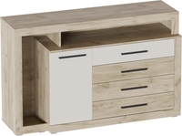 Тумба Мебельград Мишель с 4 ящ и дв 159x100x45.5 (дуб крафт серый/оливтин) - фото
