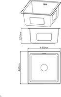 Кухонная мойка Diadonna DS4444B - фото2