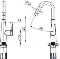 Смеситель Teska Axis Chelik EB5008 - фото2