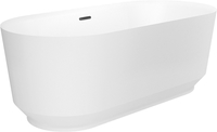 Ванна Wellsee Air Gap R 166x77 23860103R (отдельностоящая ванна белый глянец, экран, ножки, сифон-автомат матовый черный) - фото2