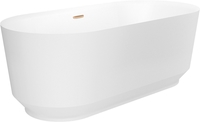 Ванна Wellsee Air Gap R 166x77 23860104R (отдельностоящая ванна белый глянец, экран, ножки, сифон-автомат золото) - фото2