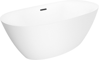Ванна Wellsee Enjoy e Amedeo 175x83 23740103R (отдельностоящая ванна белый глянец, экран, ножки, сифон-автомат матовый черный) - фото2