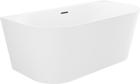 Ванна Wellsee Excellence Pro 150x73 28760203R (пристенная ванна белый глянец, экран, ножки, сифон-автомат матовый черный) - фото2