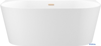 Ванна Wellsee Excellence Pro 180x80 28760404R (пристенная ванна белый глянец, экран, ножки, сифон-автомат золото) - фото