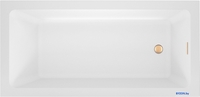 Ванна Wellsee FreeDom 2.0 165x80 23300204R (встраиваемая ванна белый глянец, сифон-автомат золото) - фото