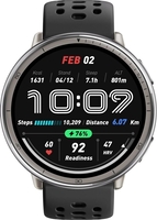 Умные часы Amazfit Active 2 (серебристый, с черным силиконовым ремешком) - фото2