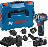 Дрель-шуруповерт Bosch GSR 12V-35 FC Professional 06019H3008 (с 2-мя АКБ, набор сменных патронов, кейс) - фото