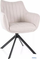 Стул с подлокотниками Signal Azalia Velvet Bluvel 30 (светло-бежевый/черный) - фото